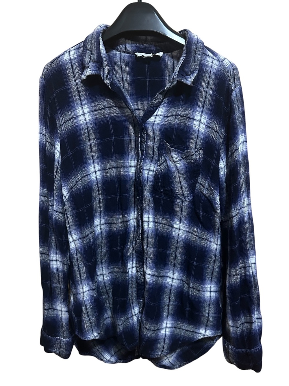 beachlunchlounge Purple and White Plaid Button-Down Shirt